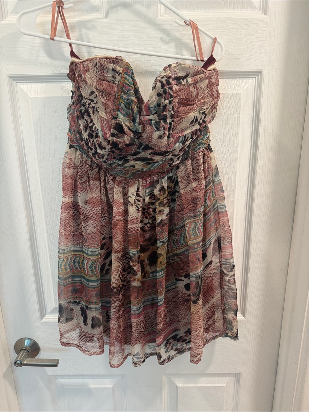 C. Luce Strapless Multicolor Printed Sundress